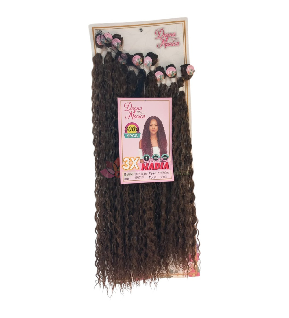 Cabelo Bio Fibra Nadia 300g Cor 4/27/30 - Dona Monica